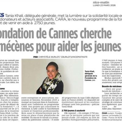 Nice Matin met en lumière la Fondation Cannes