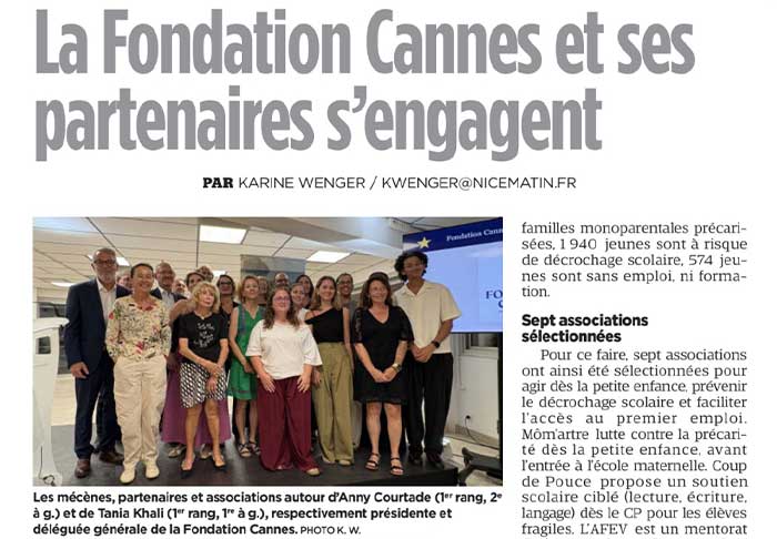 rentree pour la Fondation Cannes